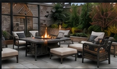Finished outdoor lounge and patio